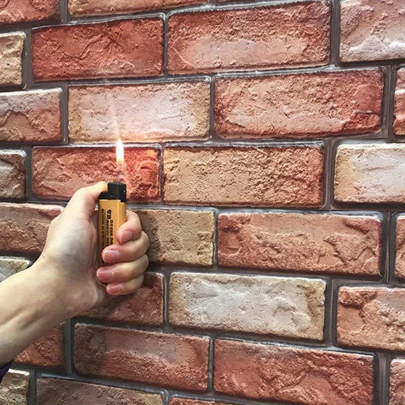 10 Panneaux Muraux Briques Rouges