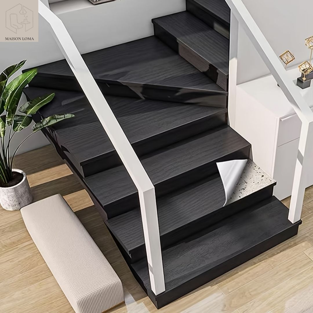 Stickers d’escaliers vinyle bois