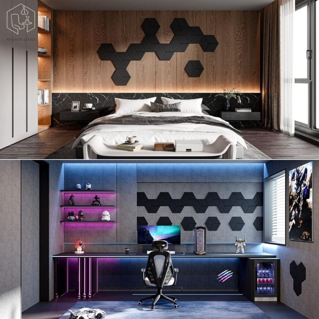 12 Panneaux Acoustiques Auto-Adhésifs