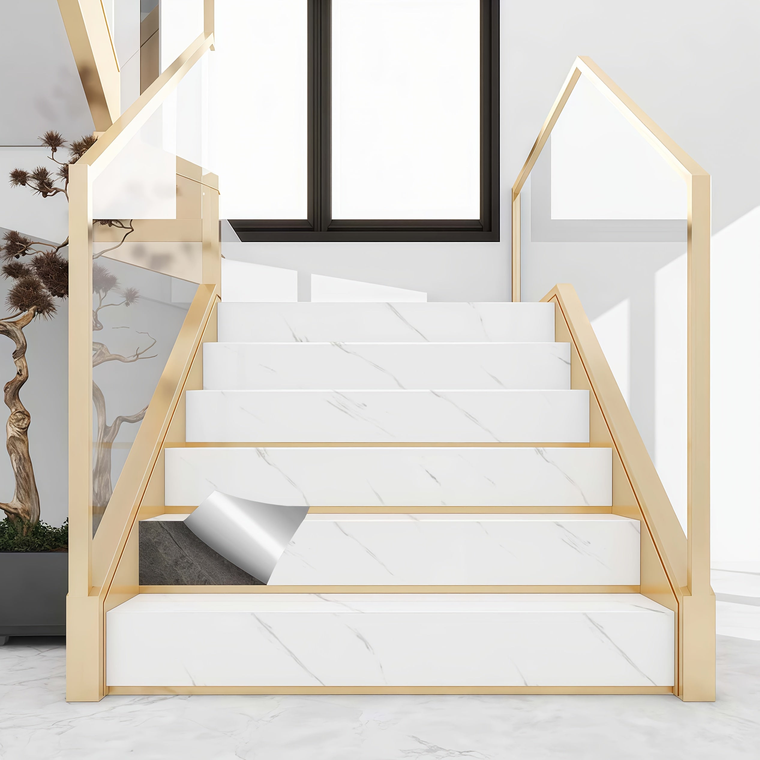 Stickers Escaliers Effet Marbre