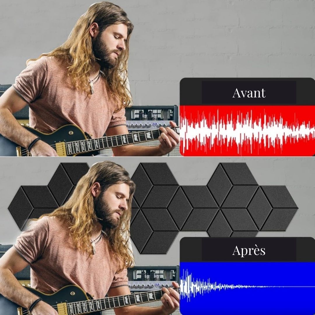 12 Panneaux Acoustiques Auto-Adhésifs