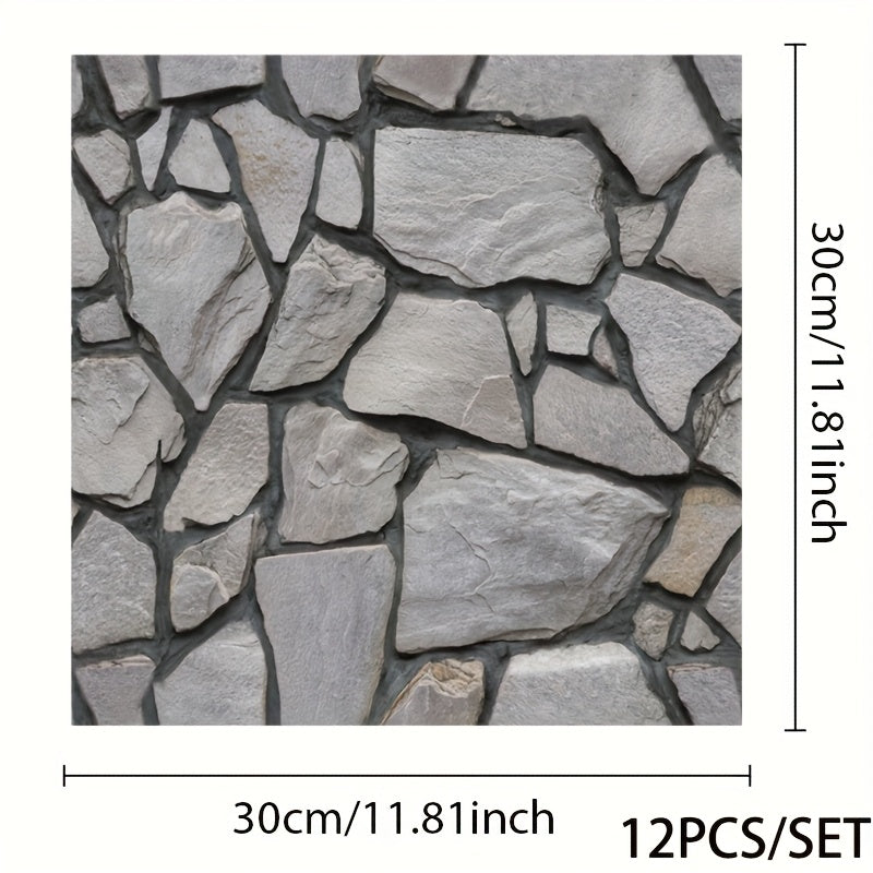 Stickers Muraux 3D Carrelage Effet Pierre