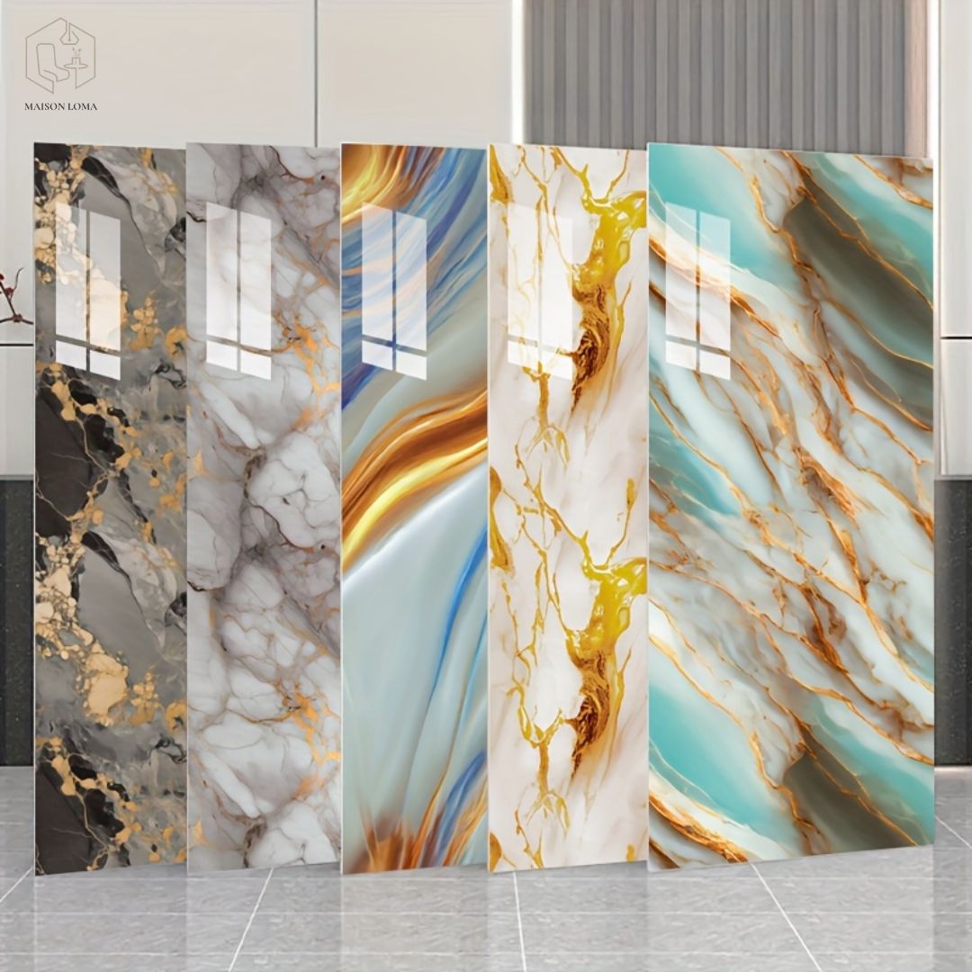 Lot de 21 Stickers Muraux Marbre & Doré