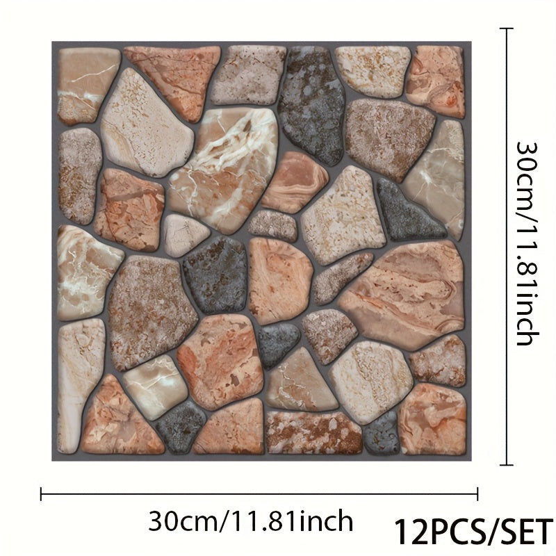 Stickers Muraux 3D Carrelage Effet Pierre