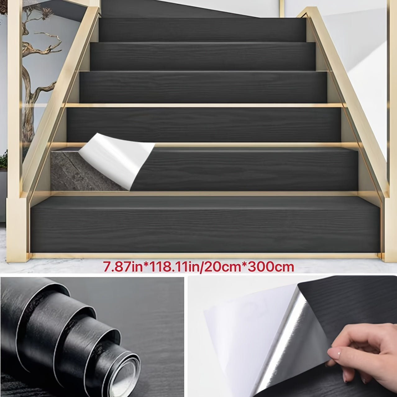 Stickers d’escaliers vinyle bois