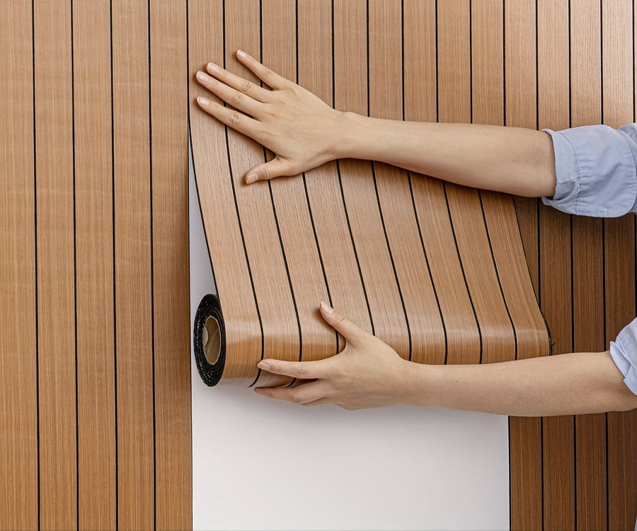 Rouleau Mural Effet Bois