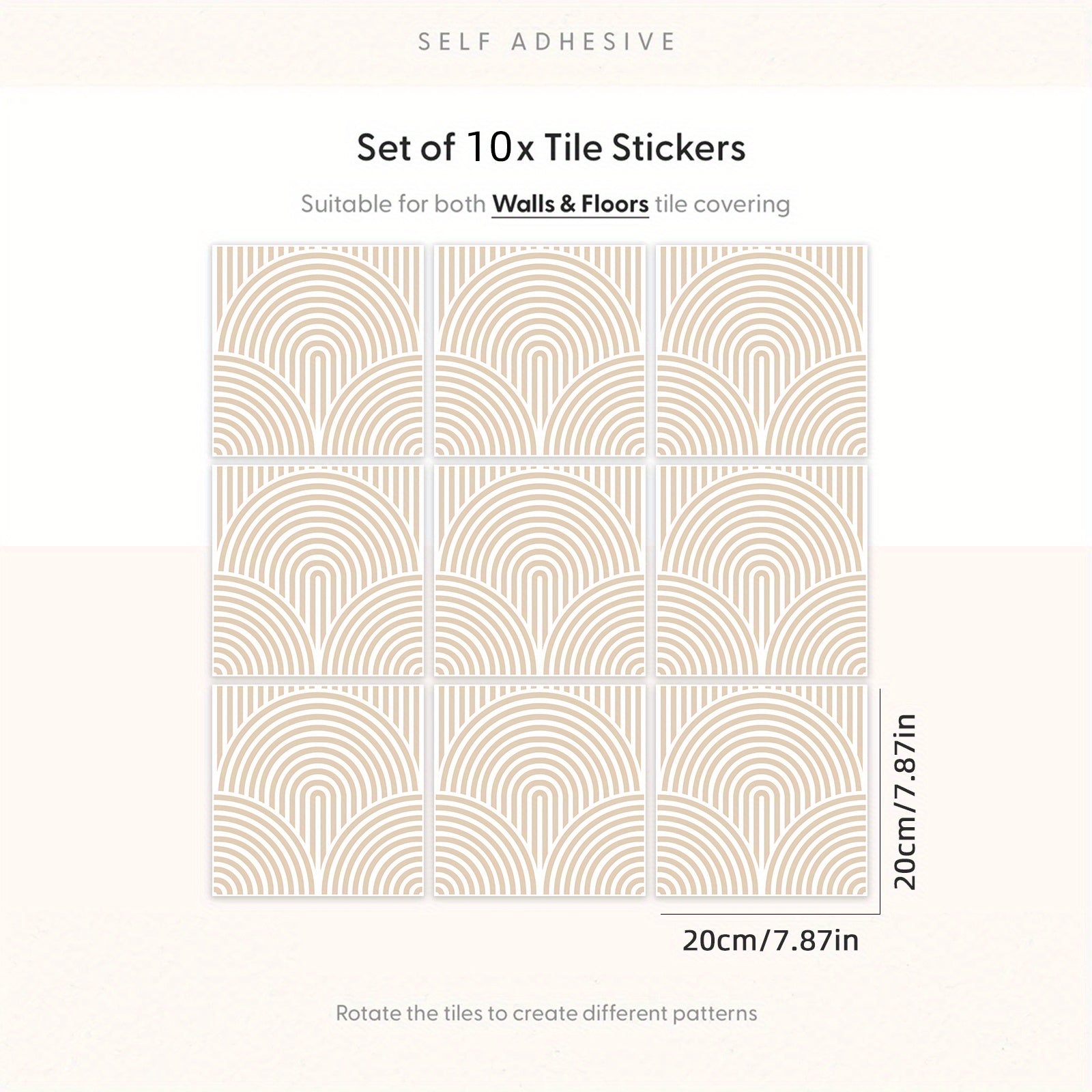 10 Carreaux déco auto-adhésifs