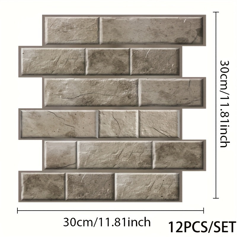 Stickers Muraux 3D Carrelage Effet Brique