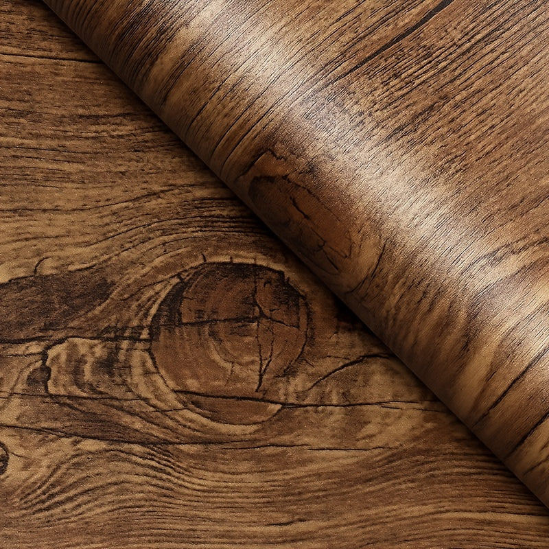 Sticker meuble auto-adhésif effet bois foncé