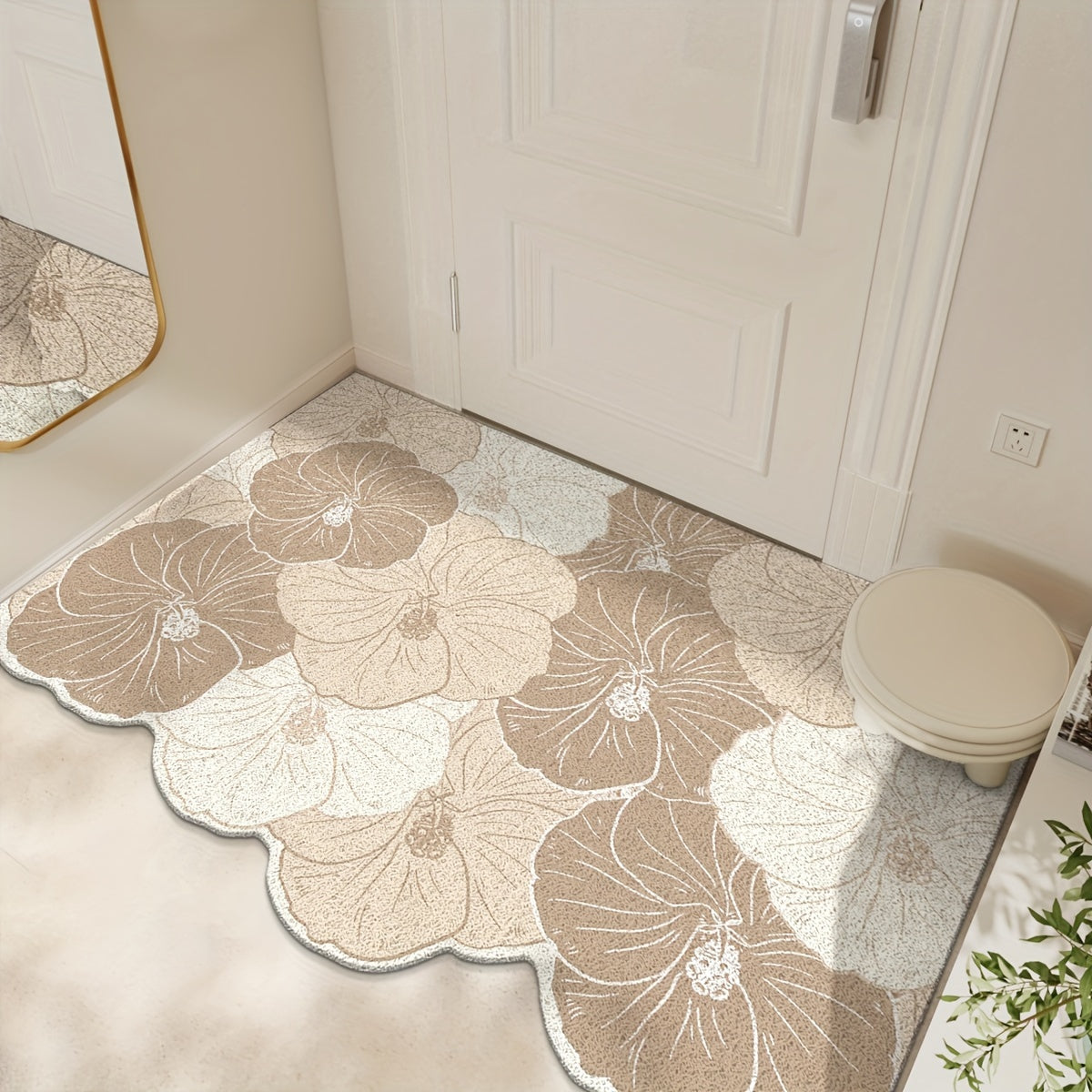 Tapis de Porte Floral Antidérapant