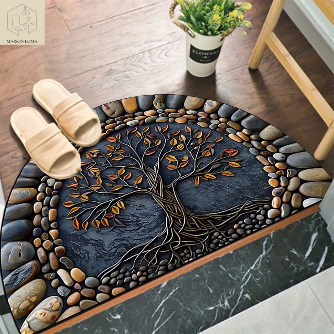 Tapis de Porte Arbre de Vie Antidérapant