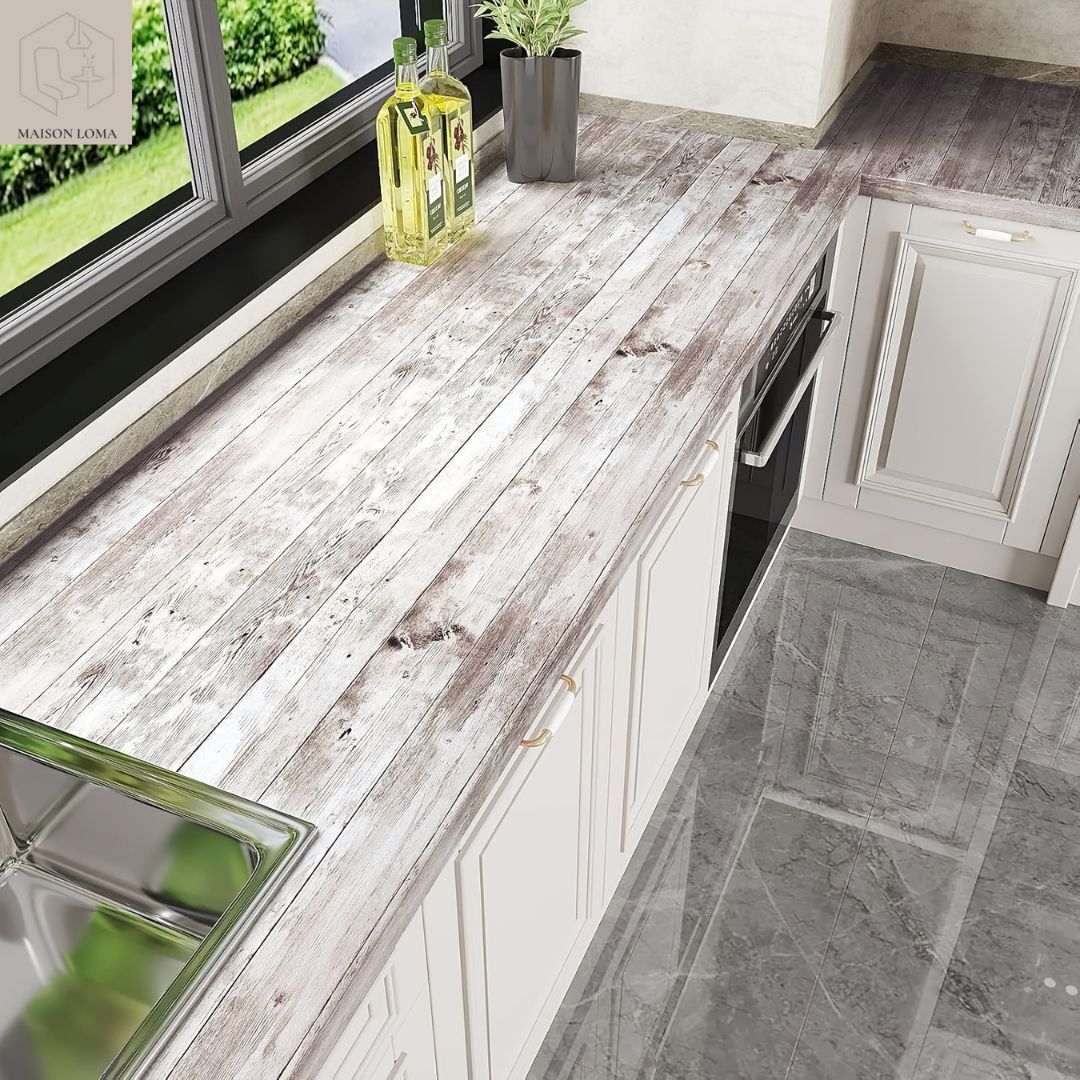 Sticker meuble auto-adhésif effet bois vintage