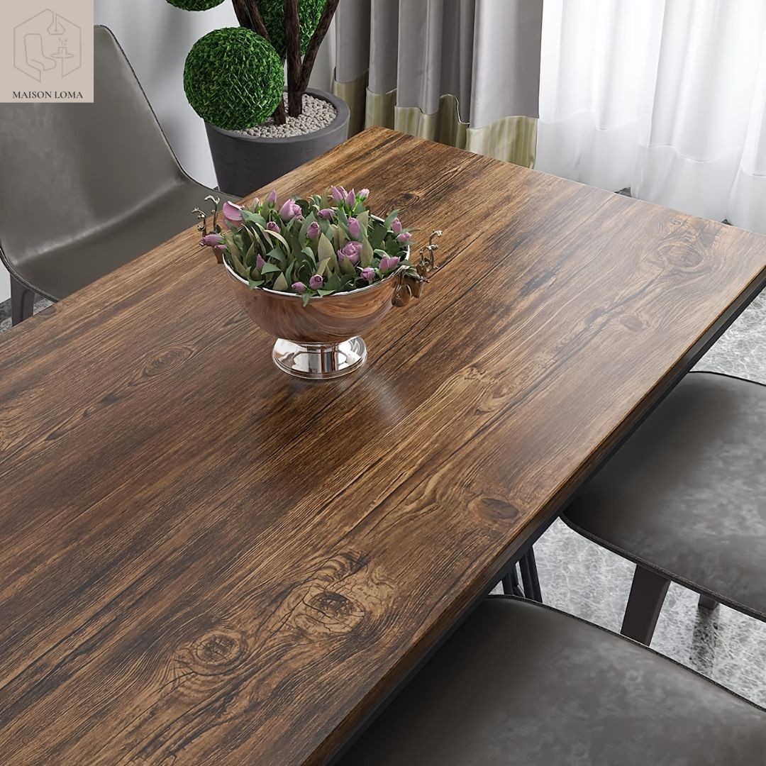 Sticker meuble auto-adhésif effet bois foncé