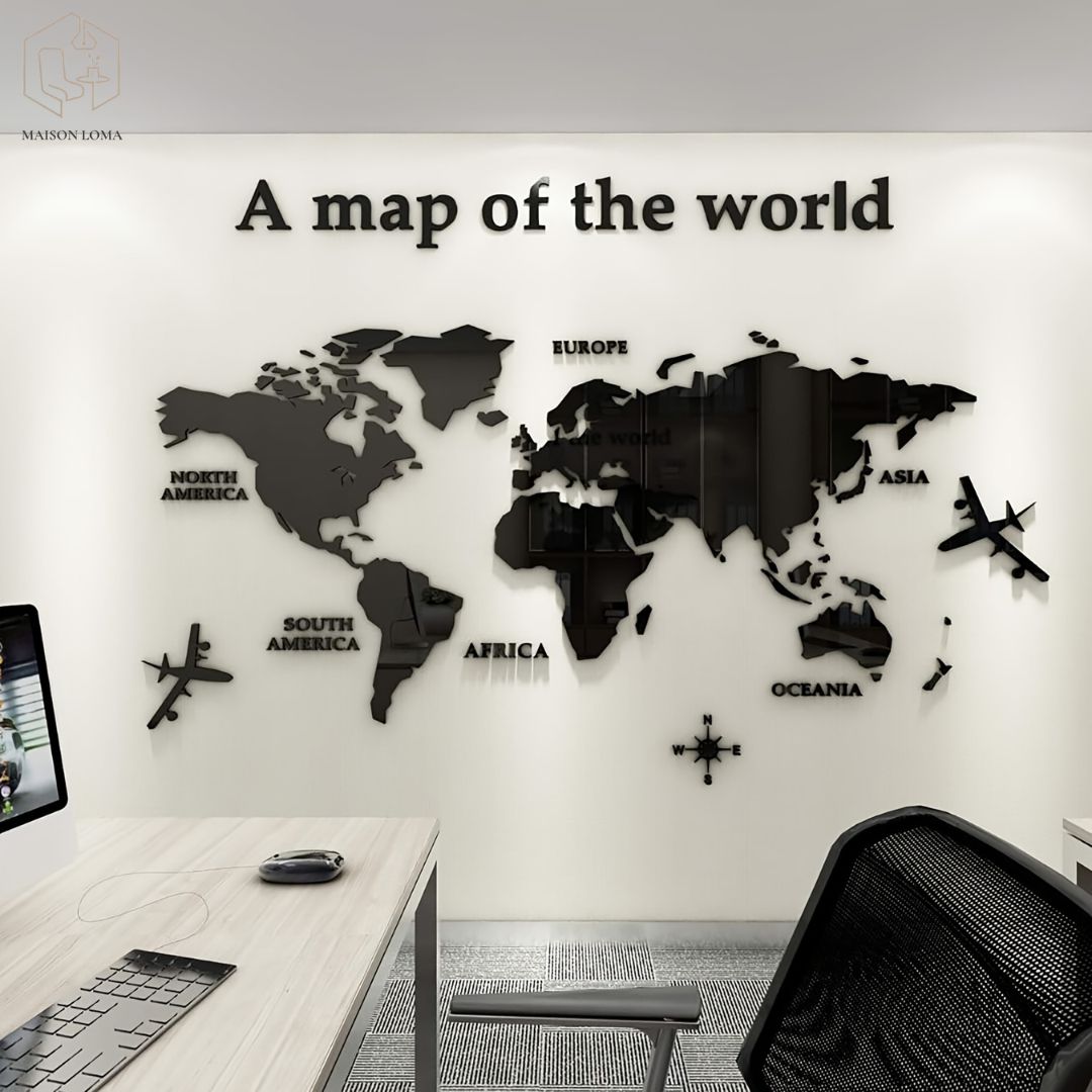 Autocollant Murale Carte du Monde