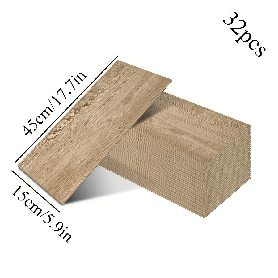 Lot de 32 dalles adhésives effet bois – 45 x 15 cm