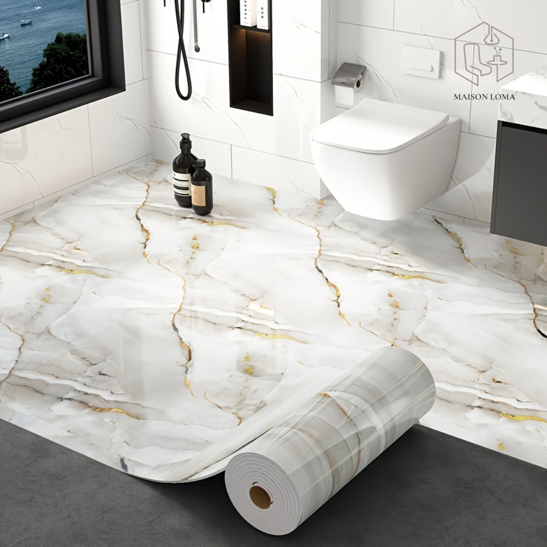 Rouleau adhésif effet marbre blanc – 3 m x 40 cm