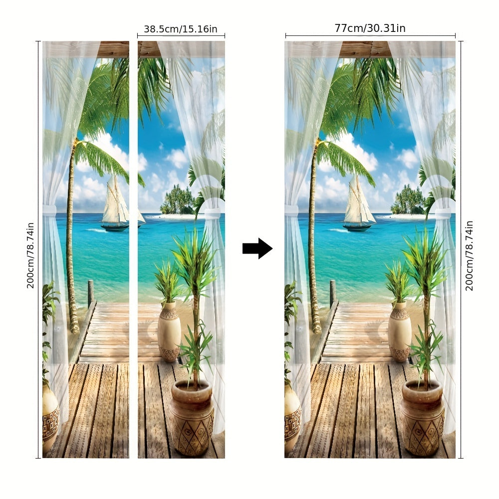 Sticker Porte Plage Tropicale