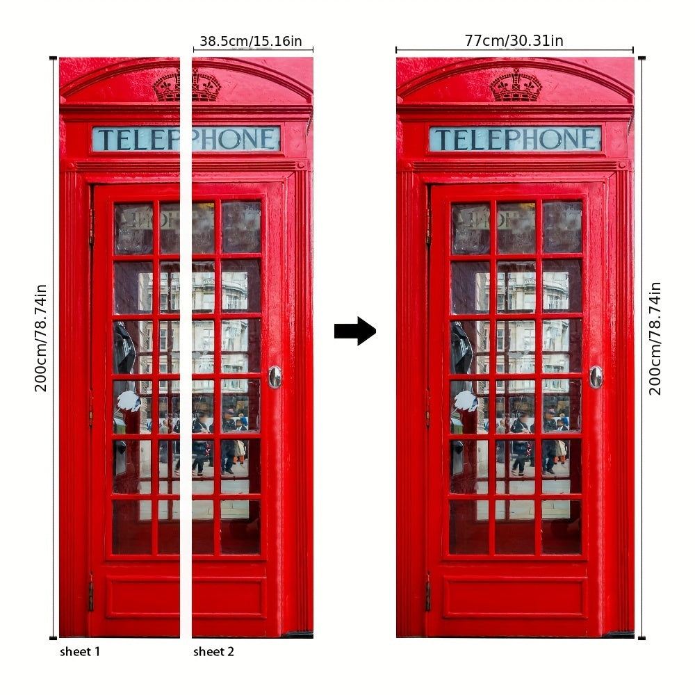 Sticker de Porte Cabine Téléphonique Anglaise