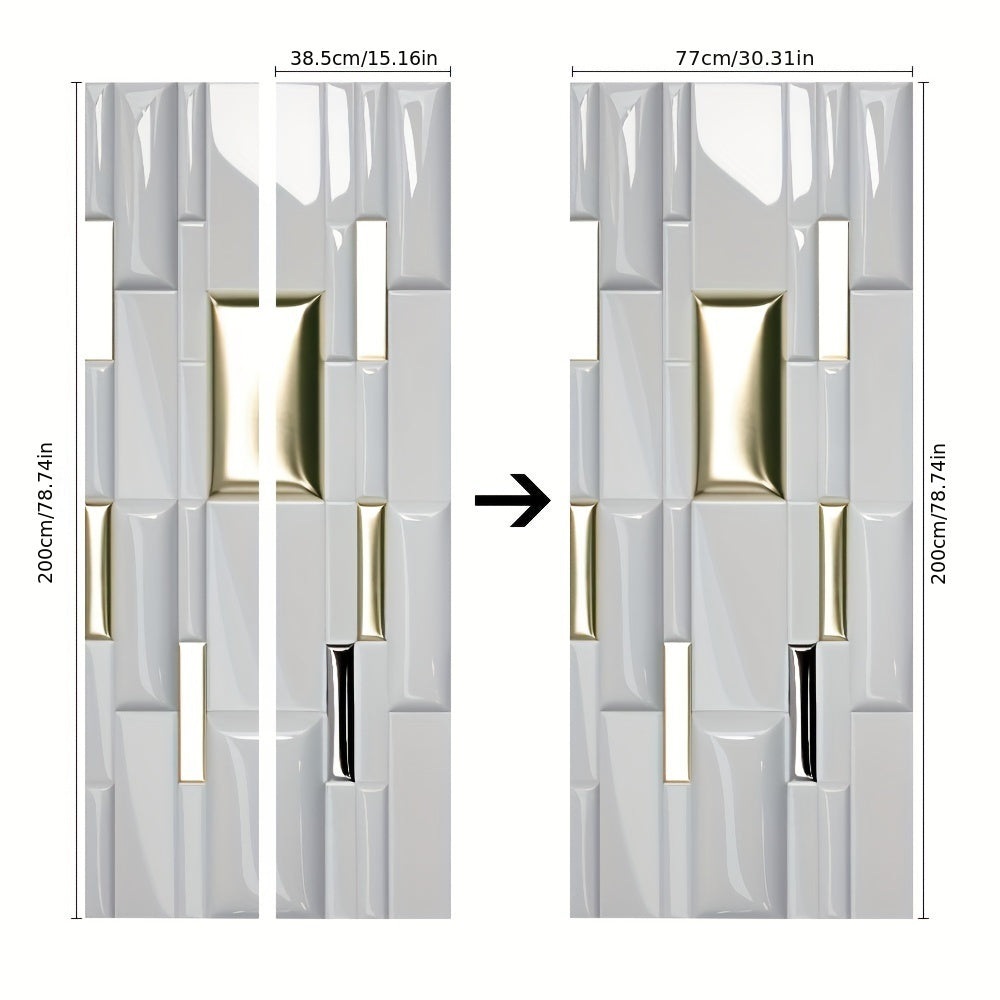 Sticker de Porte Géométrique Doré