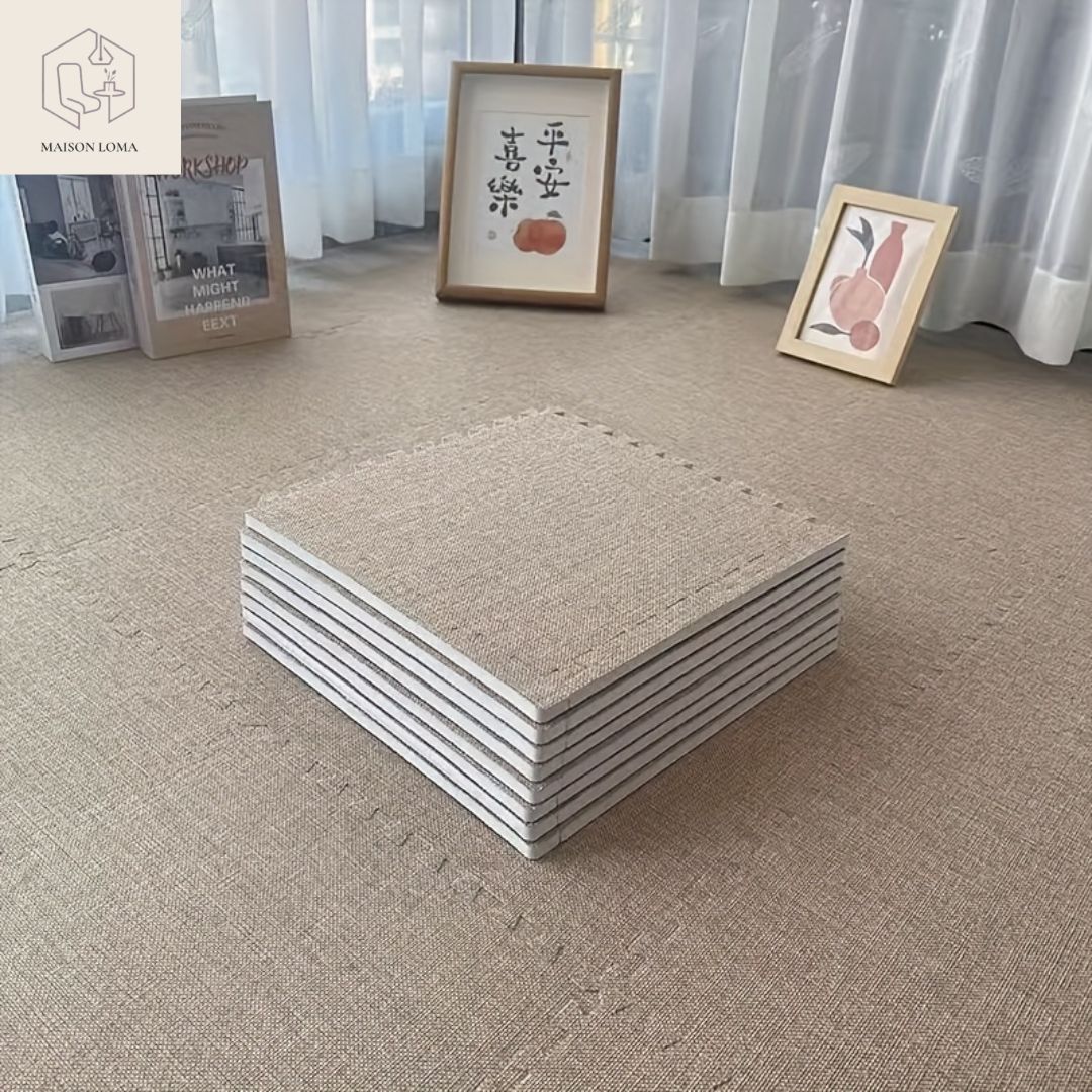 Tapis Mousse Effet Lin – Lot de 20 Dalles