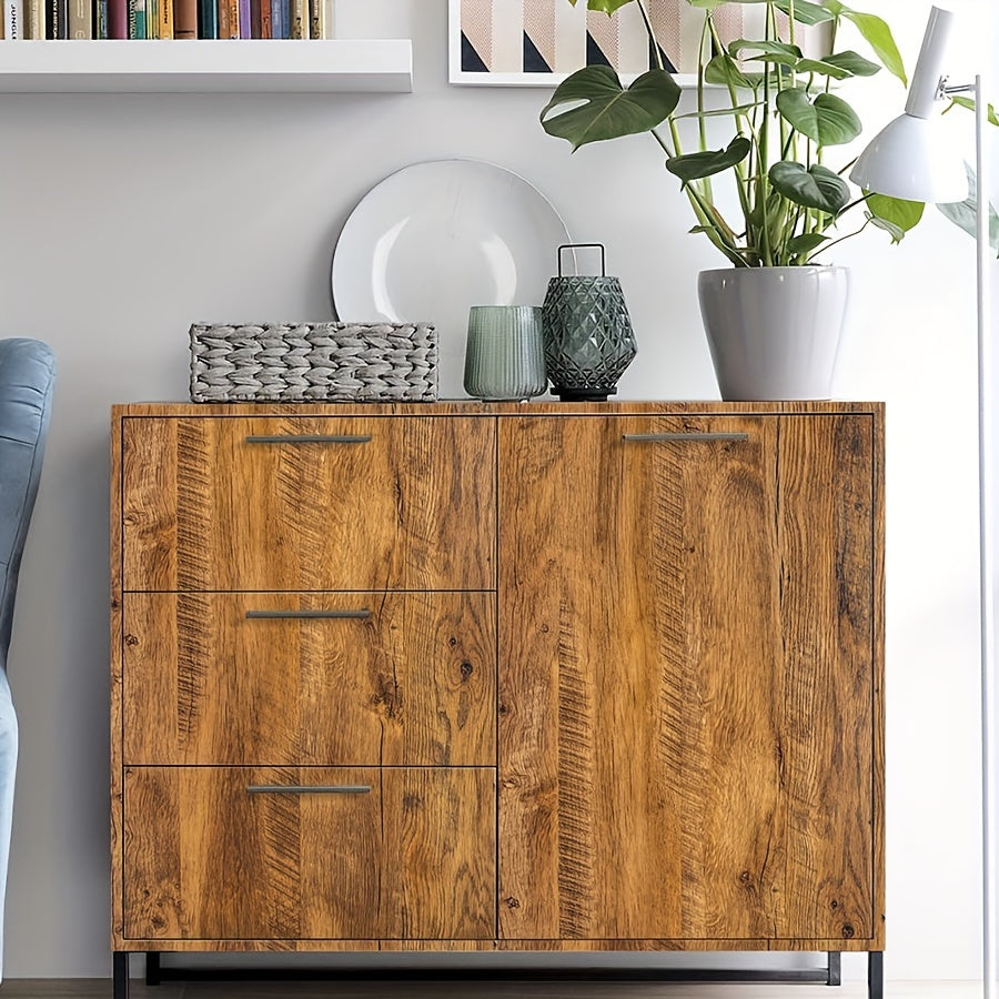 Sticker meuble auto-adhésif effet bois marron