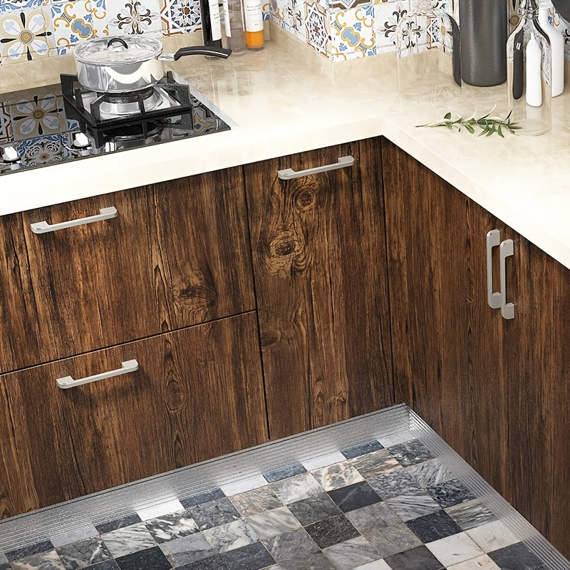 Sticker meuble auto-adhésif effet bois foncé