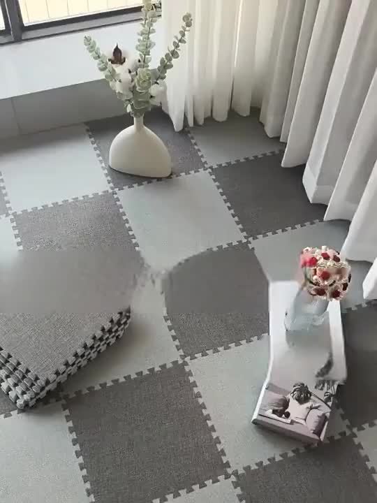 Tapis Mousse Effet Lin – Lot de 20 Dalles