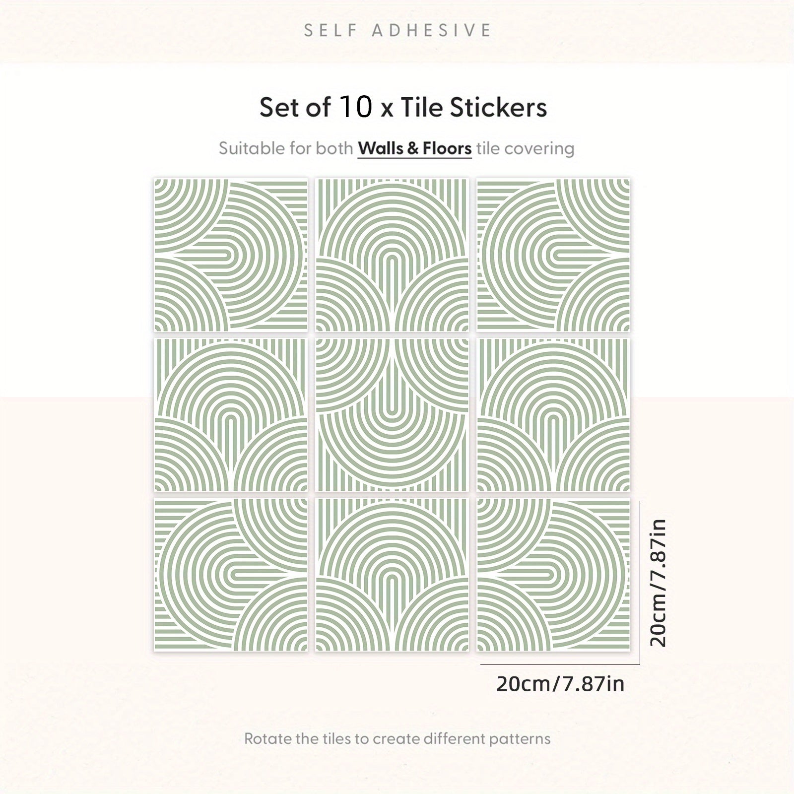 10 Carreaux déco auto-adhésifs