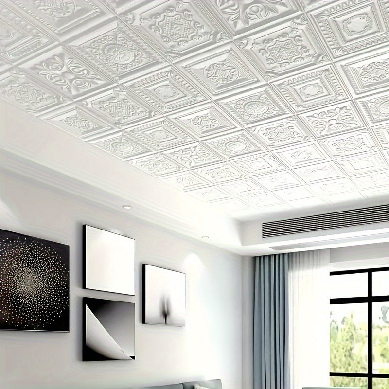 30 Panneaux Muraux Blanc Vintage