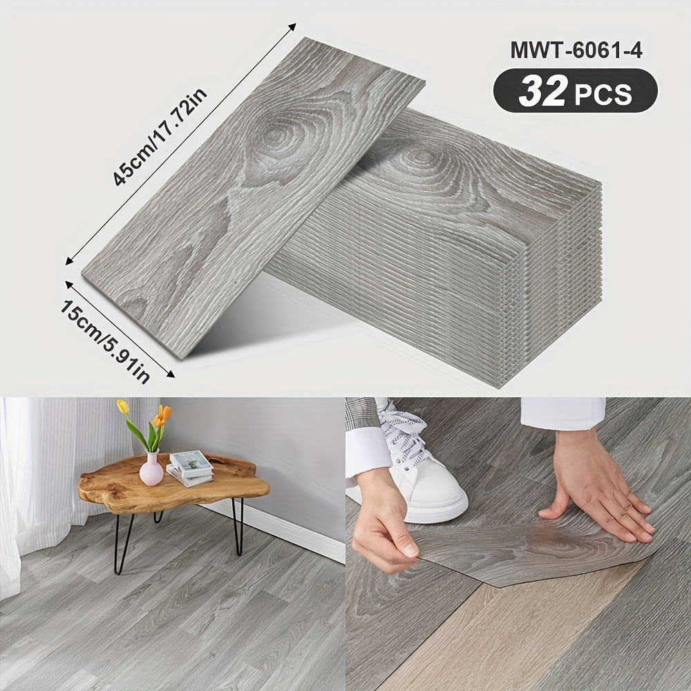 Lot de 32 dalles adhésives effet bois – 45 x 15 cm