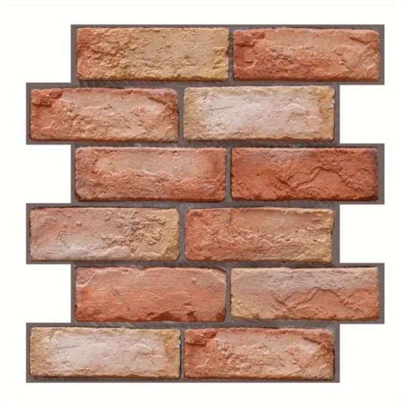 10 Panneaux Muraux Briques Rouges