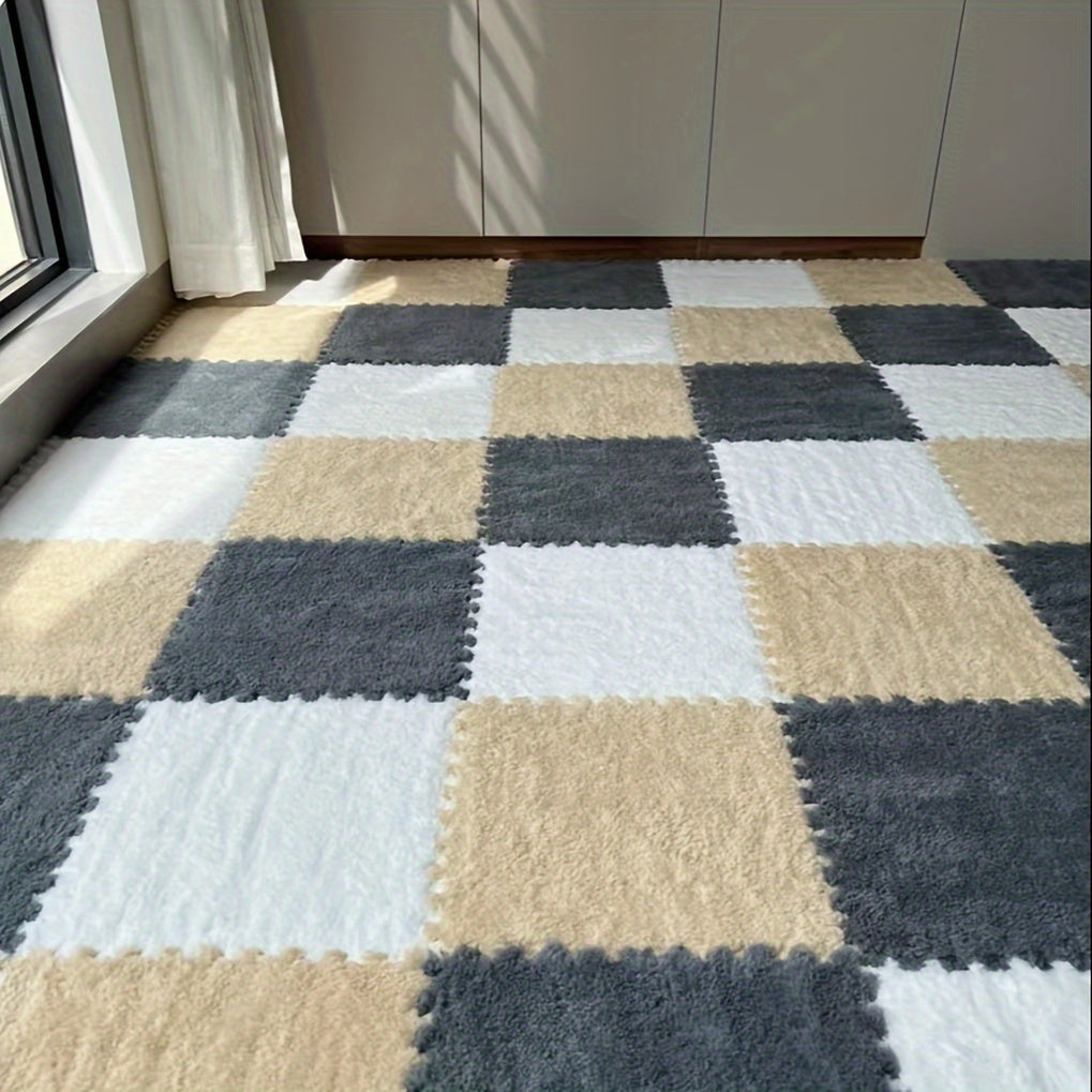 24 Dalles Tapis Patchwork Épais
