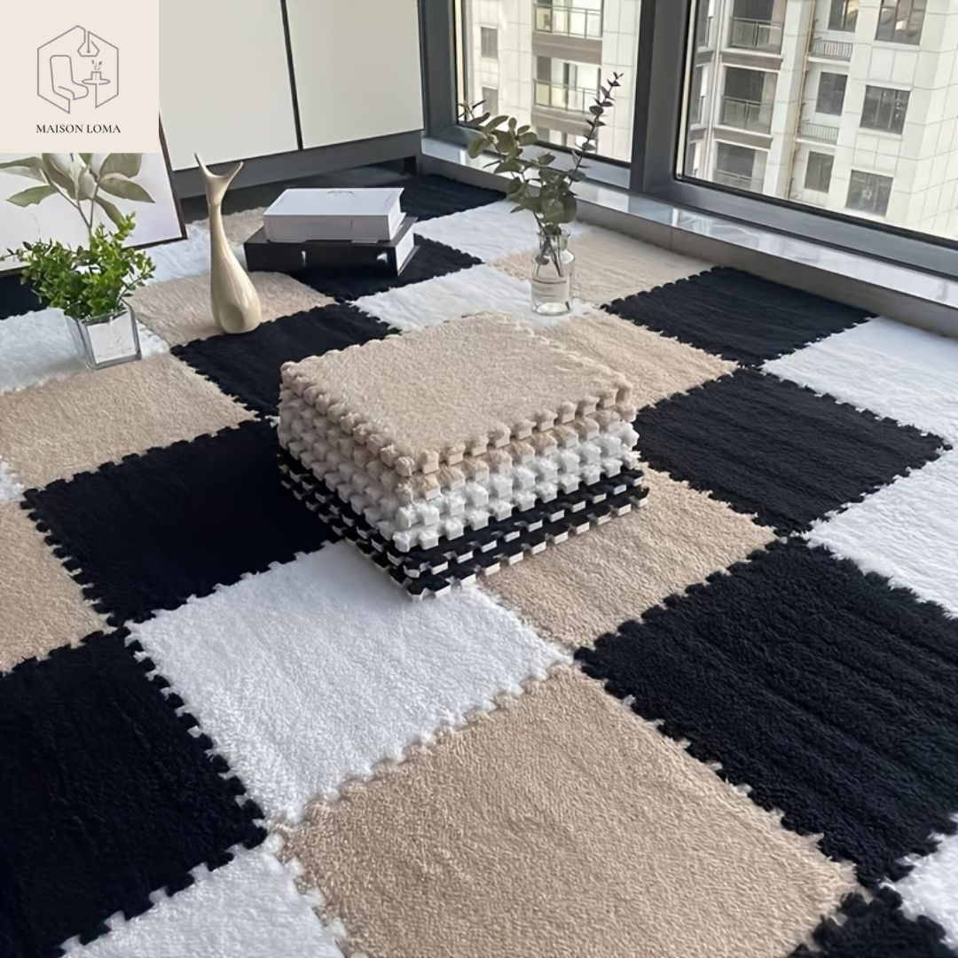 24 Dalles Tapis Patchwork Épais