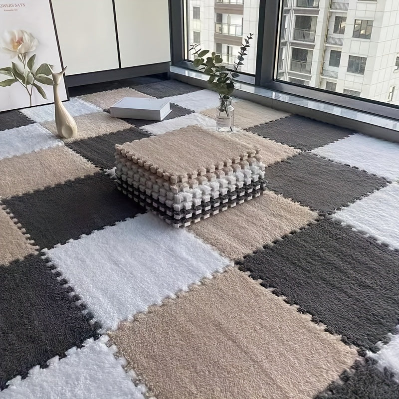 24 Dalles Tapis Patchwork Épais
