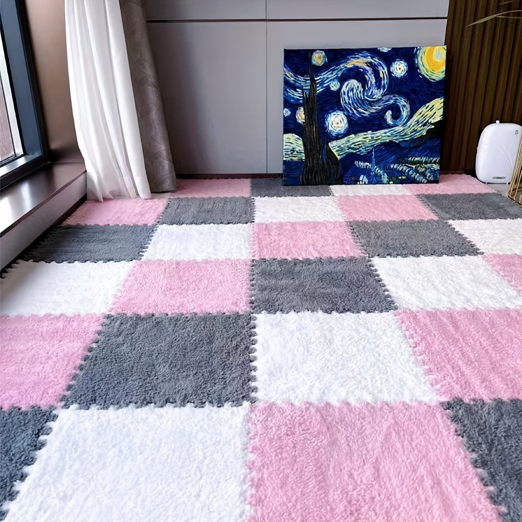 24 Dalles Tapis Patchwork Épais