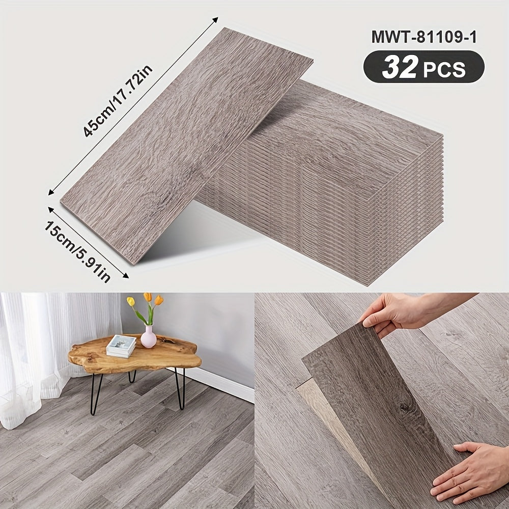 Lot de 32 dalles adhésives effet bois – 45 x 15 cm