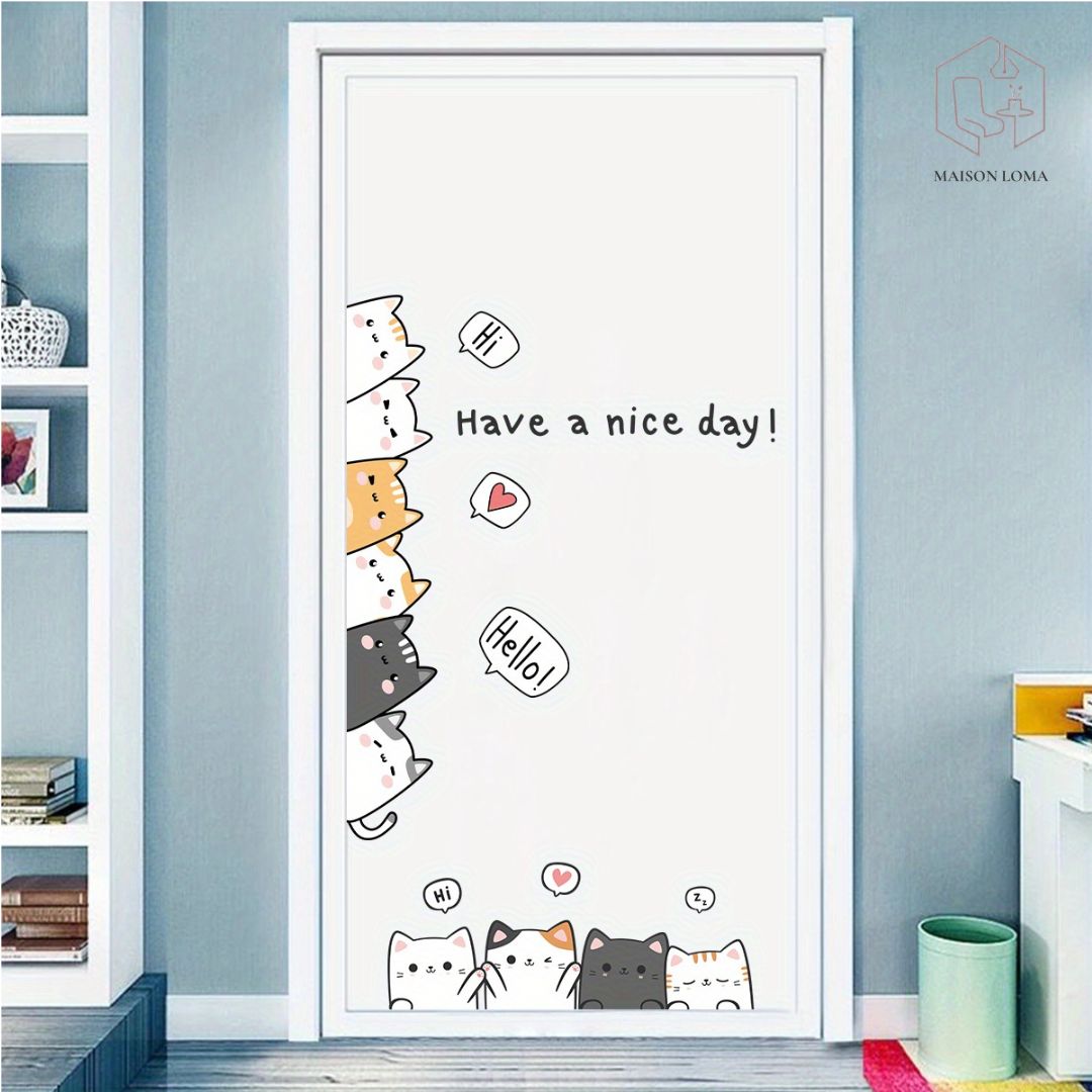 Sticker Porte Chats Mignons