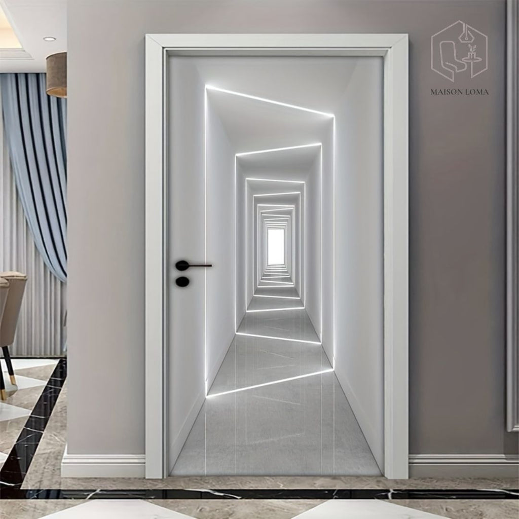 Sticker de Porte Effet Couloir Futuriste