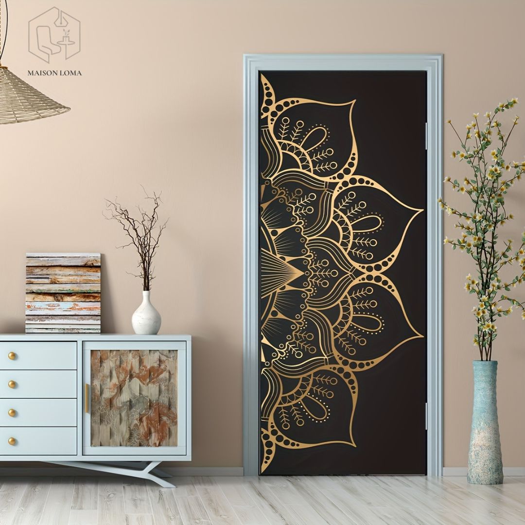 Sticker Porte Mandala Doré