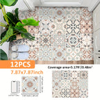 Stickers carrelage géométriques beige & marron