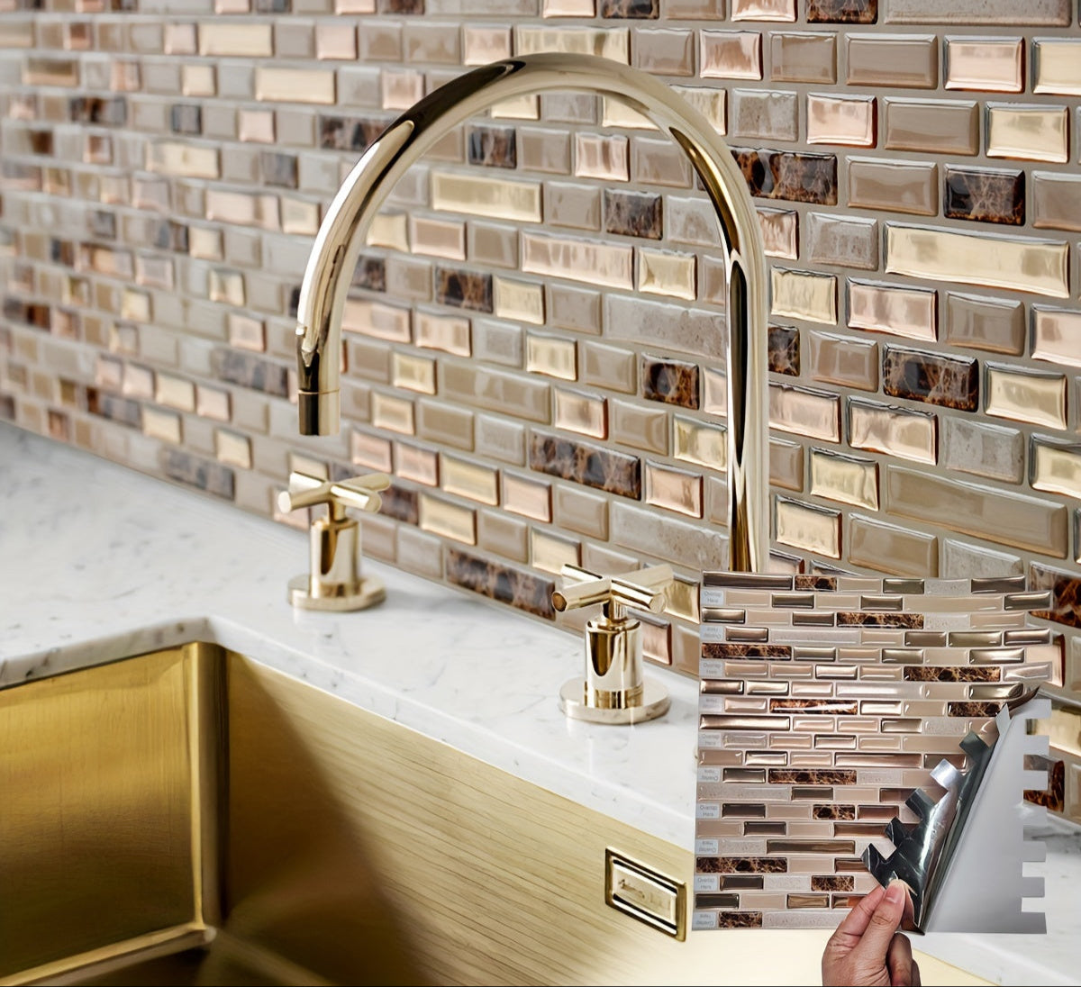 10 Autocollants Carreaux Mosaïque