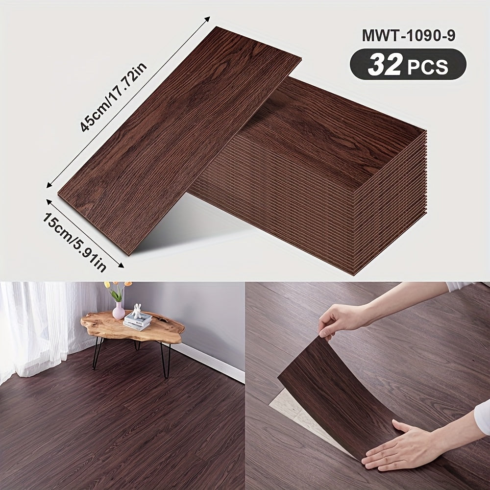 Lot de 32 dalles adhésives effet bois – 45 x 15 cm