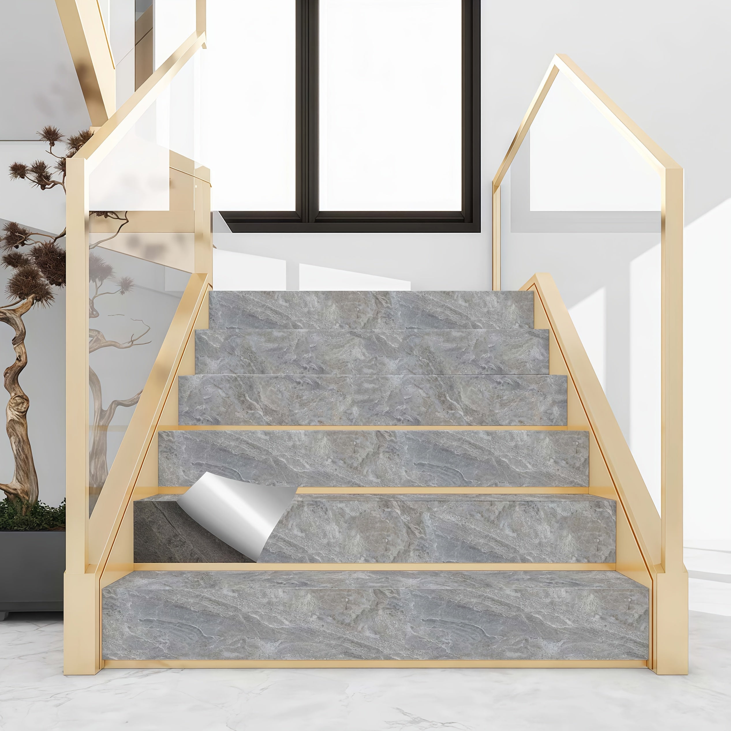 Stickers Escaliers Effet Marbre