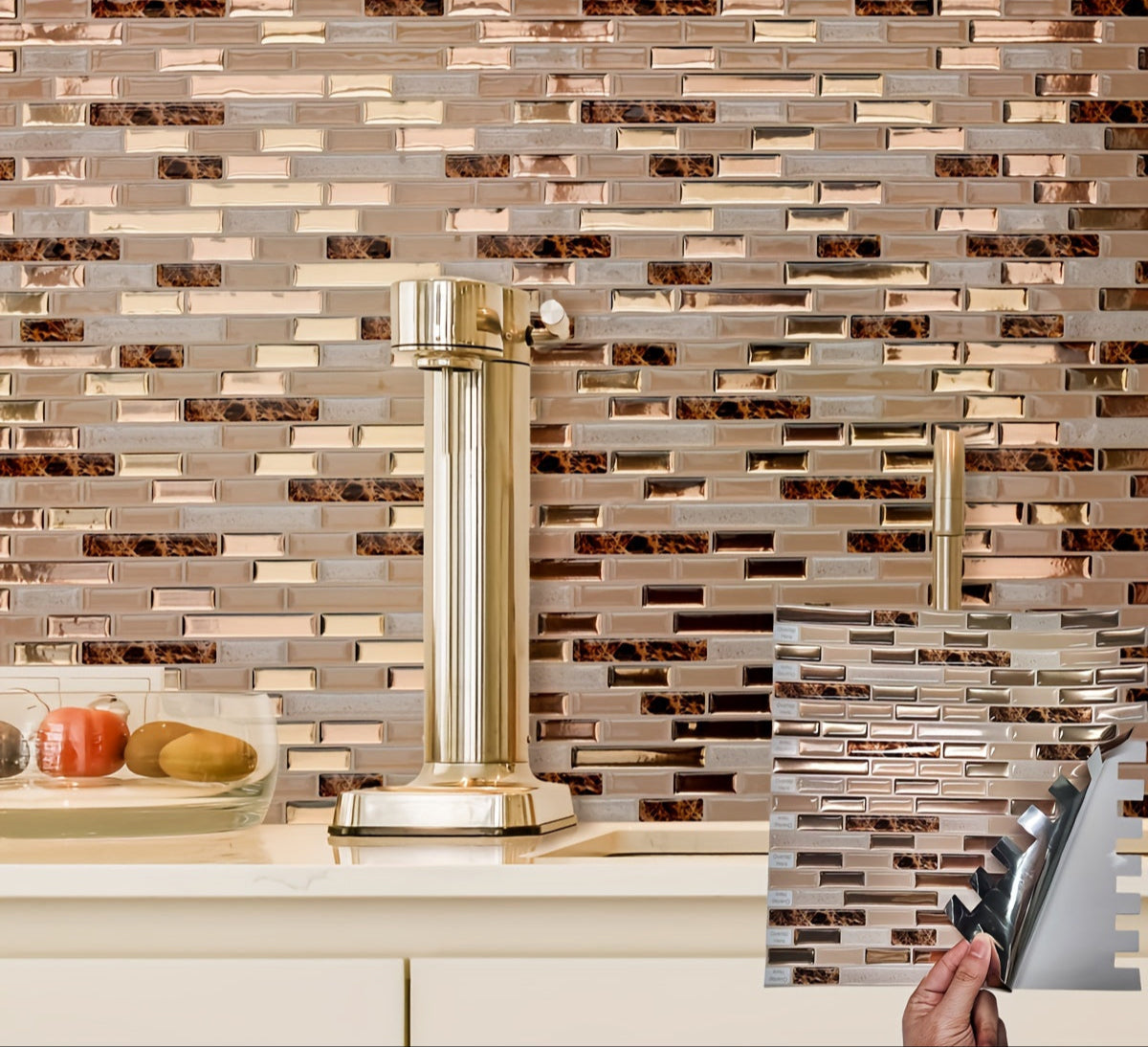 10 Autocollants Carreaux Mosaïque