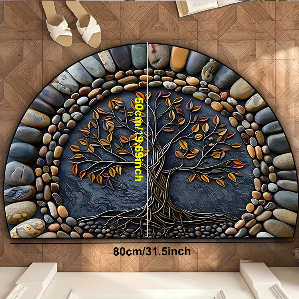 Tapis de Porte Arbre de Vie Antidérapant